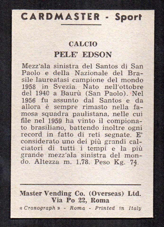 Pele 1959 Cardmaster Sport A-4